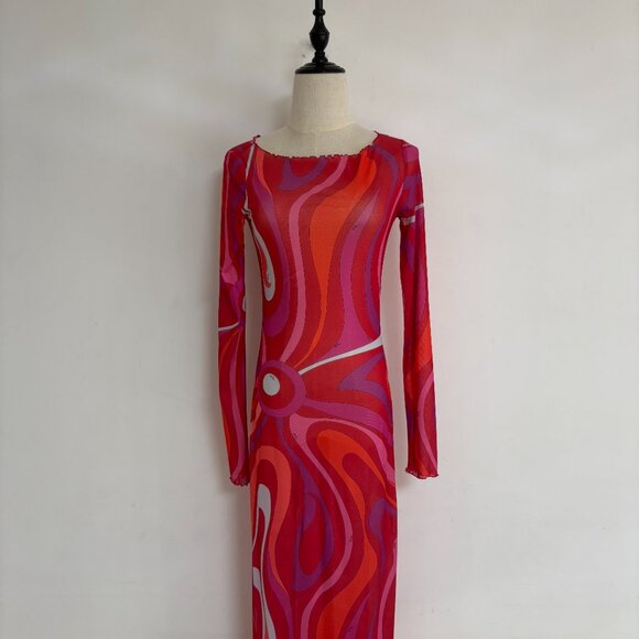 Pucci Marmo Sheer Tulle Maxi Dress - Picture 6 of 13